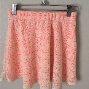 CUTE Coral skirt with white lace net detailing